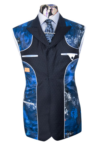 The Goldhawk Navy Blue Pin Dot Suit