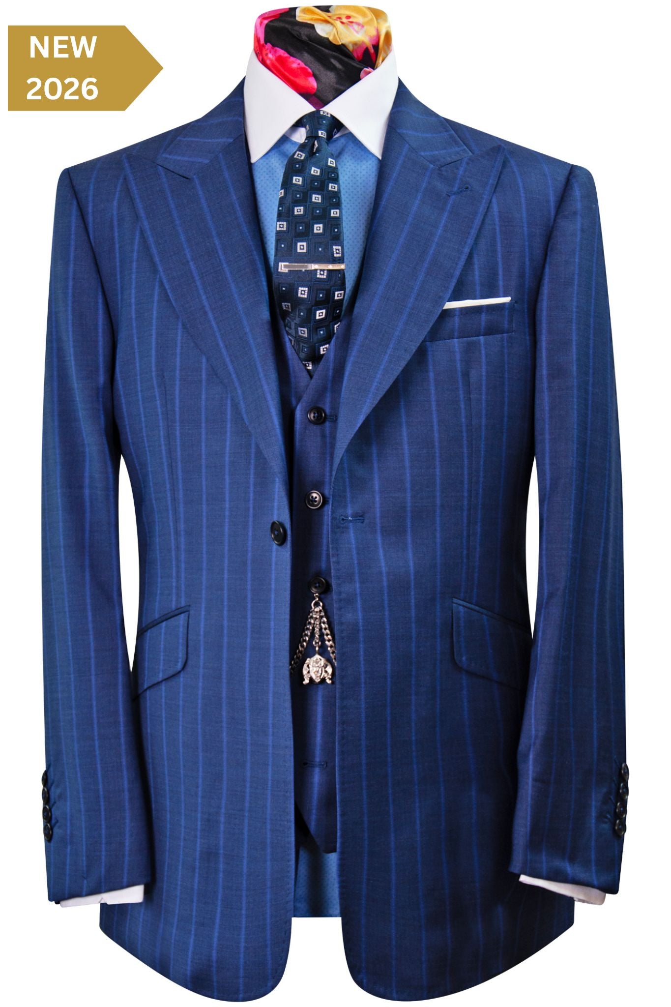 The Marlowe Navy Pinstripe Suit – William Hunt Savile Row