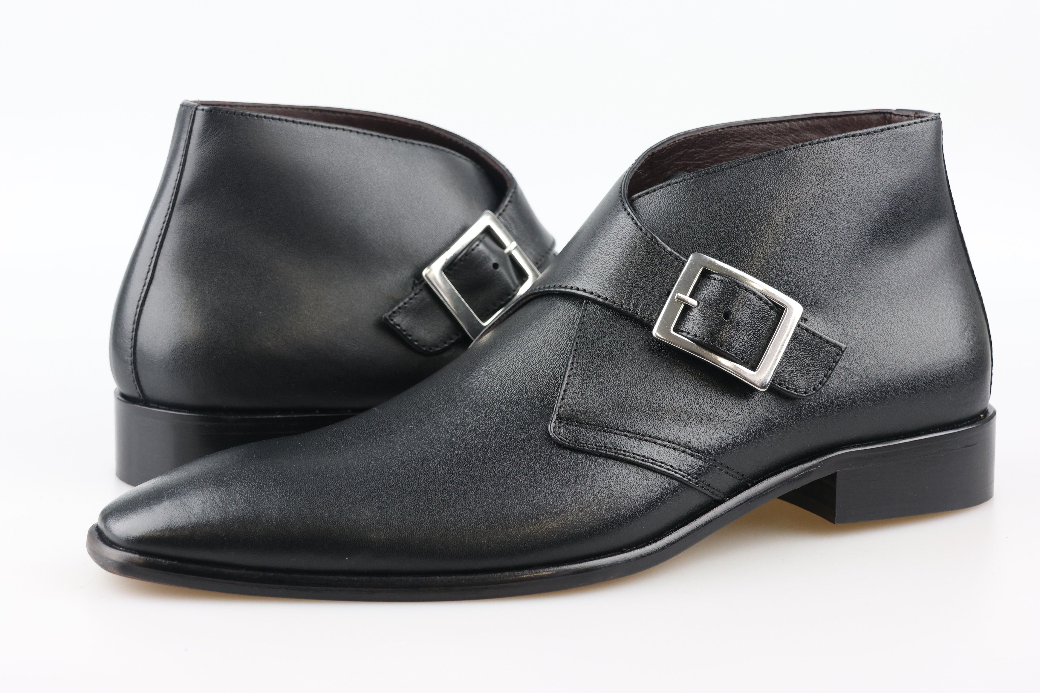 Black Single Monk Strap Preston Boot – William Hunt Savile Row