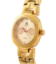 William Hunt - 12 Diamonds Studded Watch with Stainless Steel Chain Strap in Gold Tone