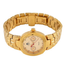 William Hunt - 12 Diamonds Studded Watch with Stainless Steel Chain Strap in Gold Tone