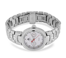 William Hunt - 12 Diamonds Studded Watch with Stainless Steel Chain Strap in Silver Tone