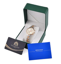WILLIAM HUNT Japan Movt. Champagne Dial 5 ATM Water Resistant Moissanite Watch with Stainless Steel Chain Strap
