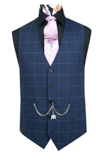 The Child Navy Suit with Lilac Grid Check Waistcoat 