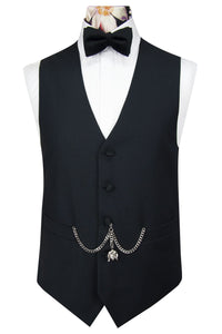 The Cressida Classic Black Dinner Suit with Plain Weave Waistcoat 