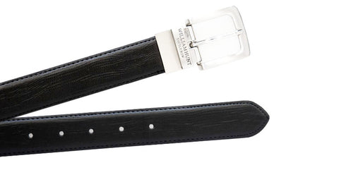 Black Classic WH Belt with Snake Skin Effect