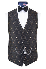 Dark Brown with Diamond Pattern Silk Waistcoat