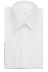 White Striped Forward Point Collar Shirt