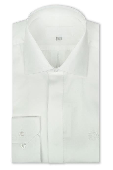 Classic White Cutaway Point Collar Shirt