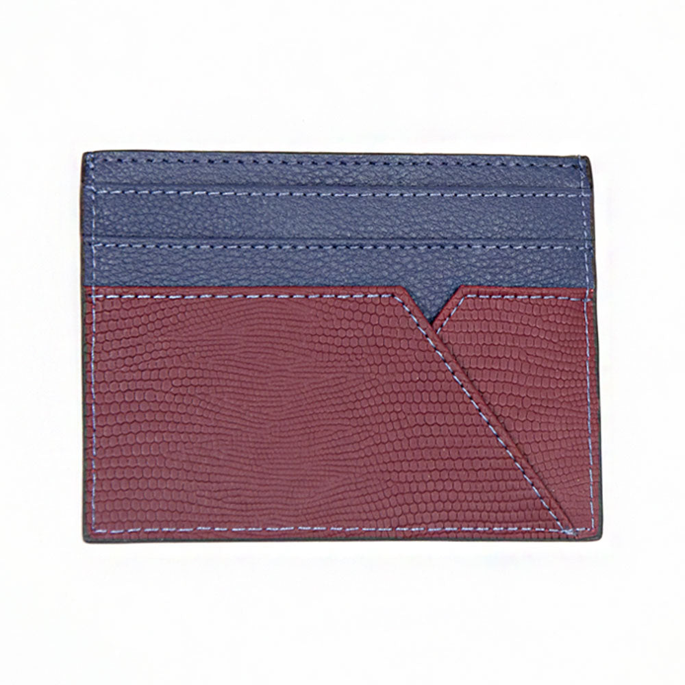 Burgundy / Blue Leather WH Card Holder – William Hunt Savile Row