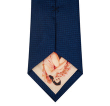 Navy and Sky Blue Block Waffle Weave Silk Tie Back