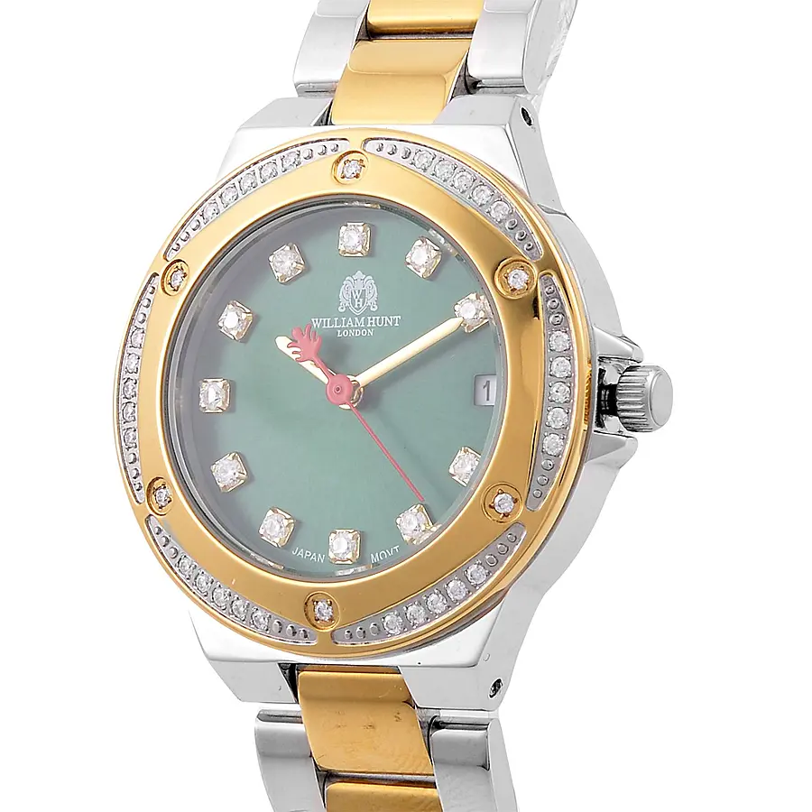 William Hunt Miyota Japanese Movement Moissanite Studded Green Dial