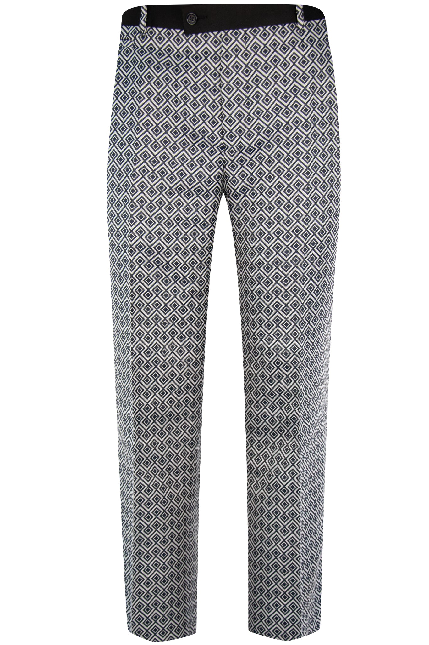 The Peregrine White And Navy Pattern Shawl Dinner Suit