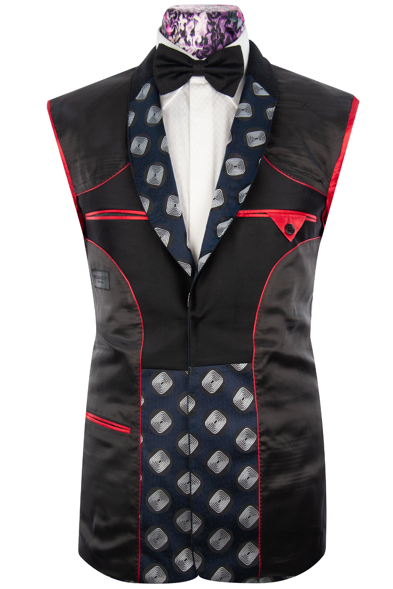 The Gideon Navy And White Pattern Shawl Dinner Suit