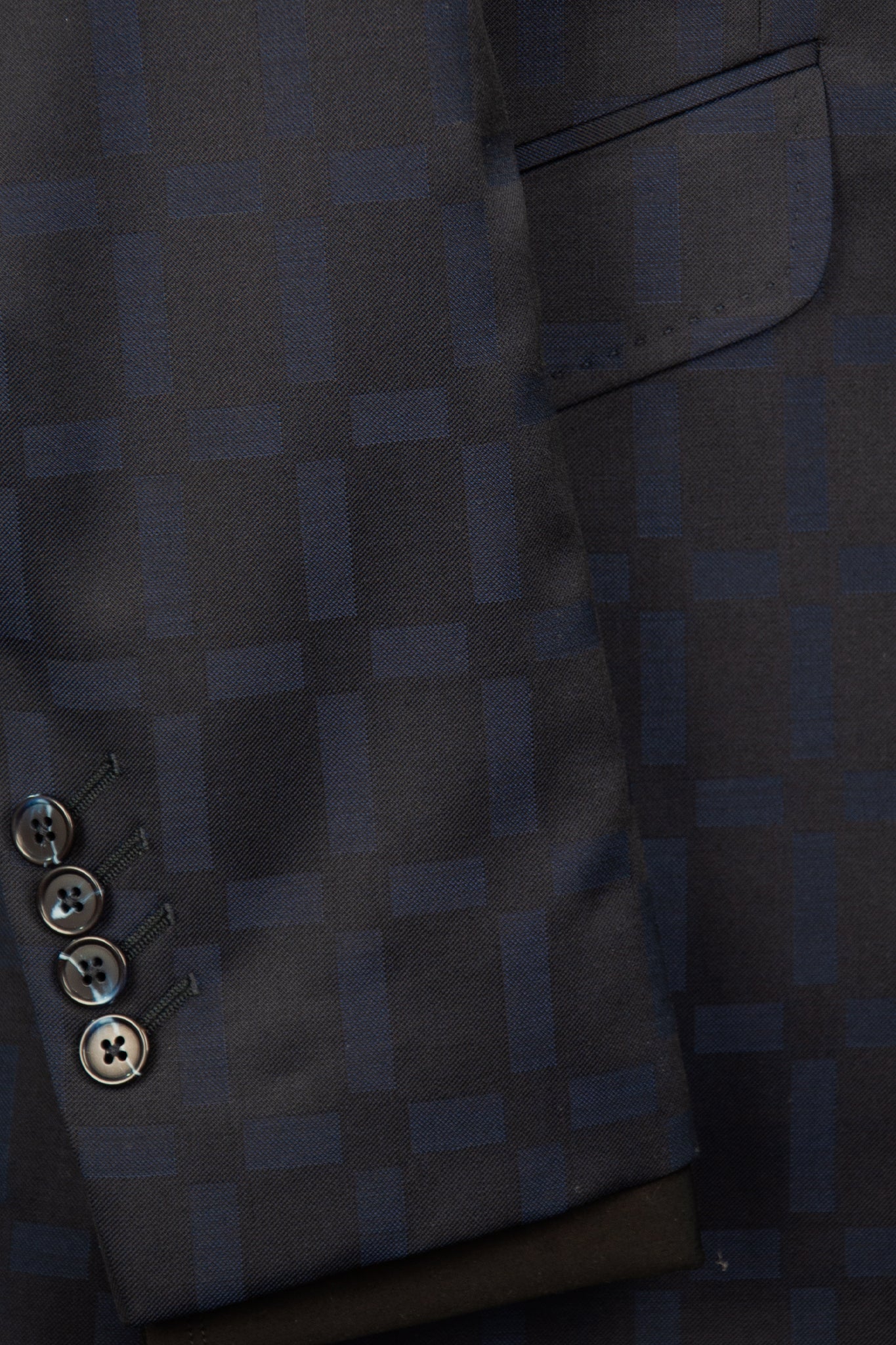 The Anderson Black Blue Cross Pattern Suit