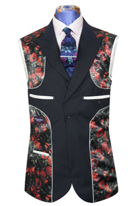 The Denver Purple Label Navy Herringbone Suit