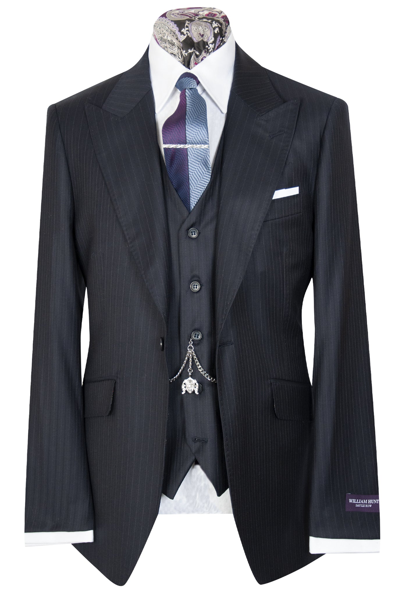 The Michigan Purple Label Red/Blue Pinstripe Suit