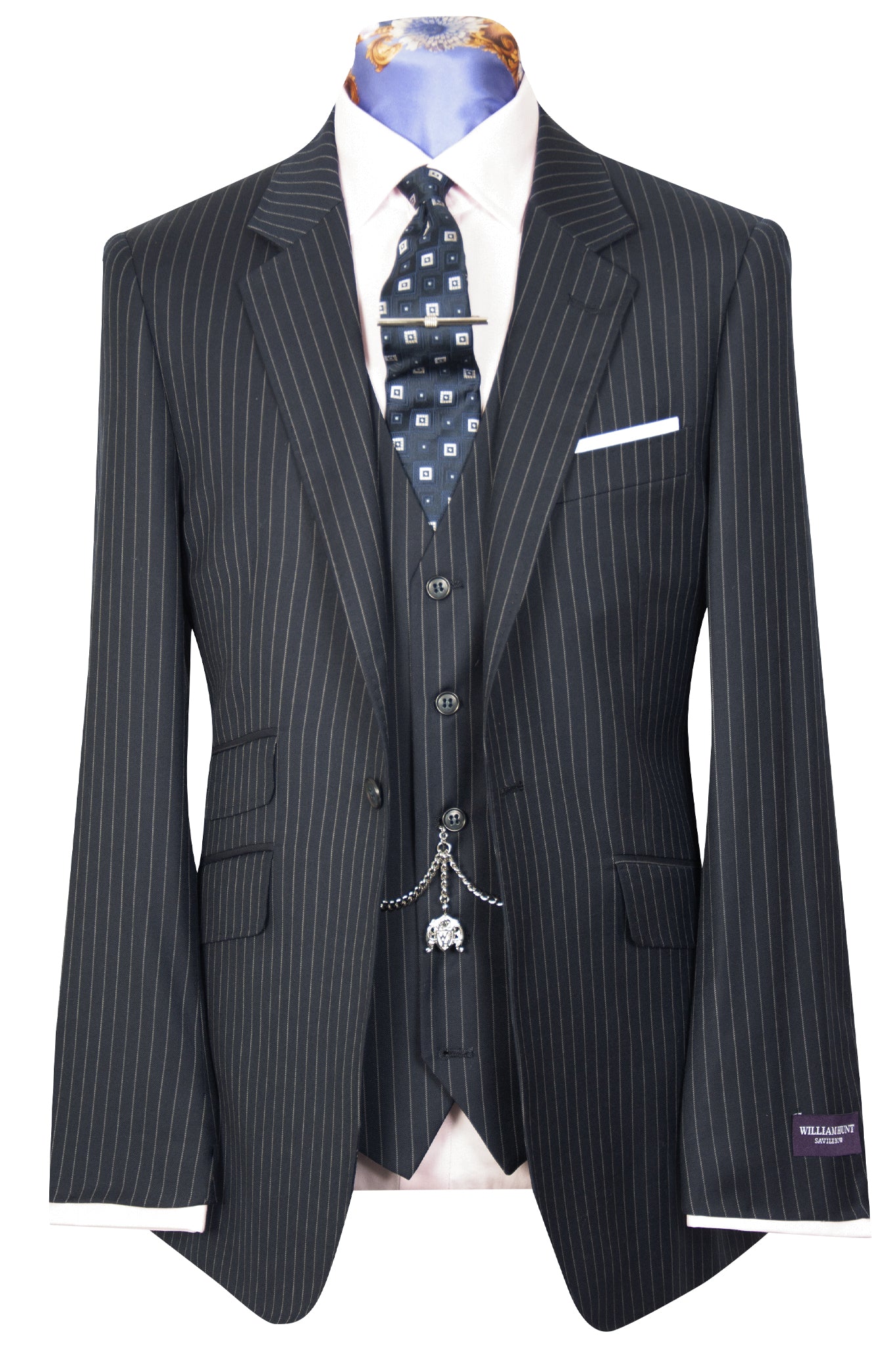 The Portobello Purple Label Pinstripe Suit William Hunt Savile Row