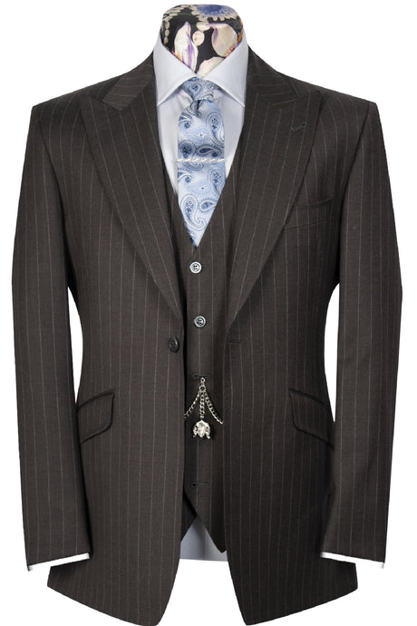 The Graham Grey Brown Pinstripe Suit
