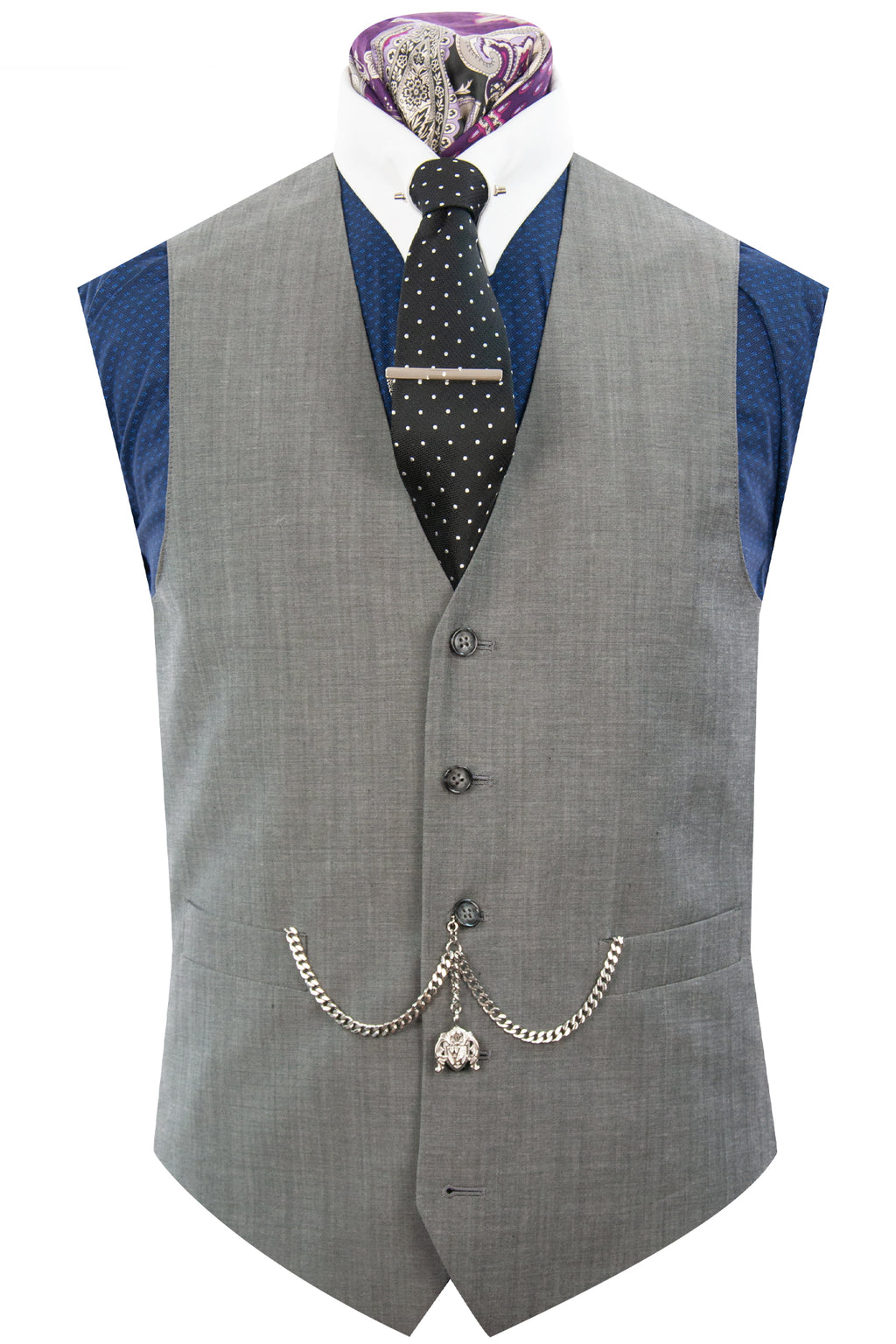 The Ackroyd Silver Suit Front Waistcoat