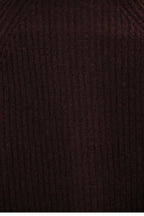 Coffee Bean Lambswool Blend Rib Shawl Cardigan
