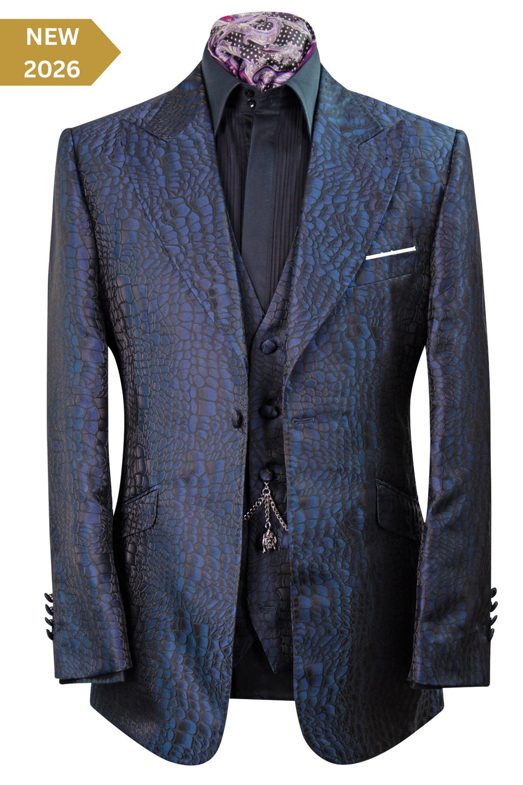 The Ravensbury Navy and Black Pattern Suit