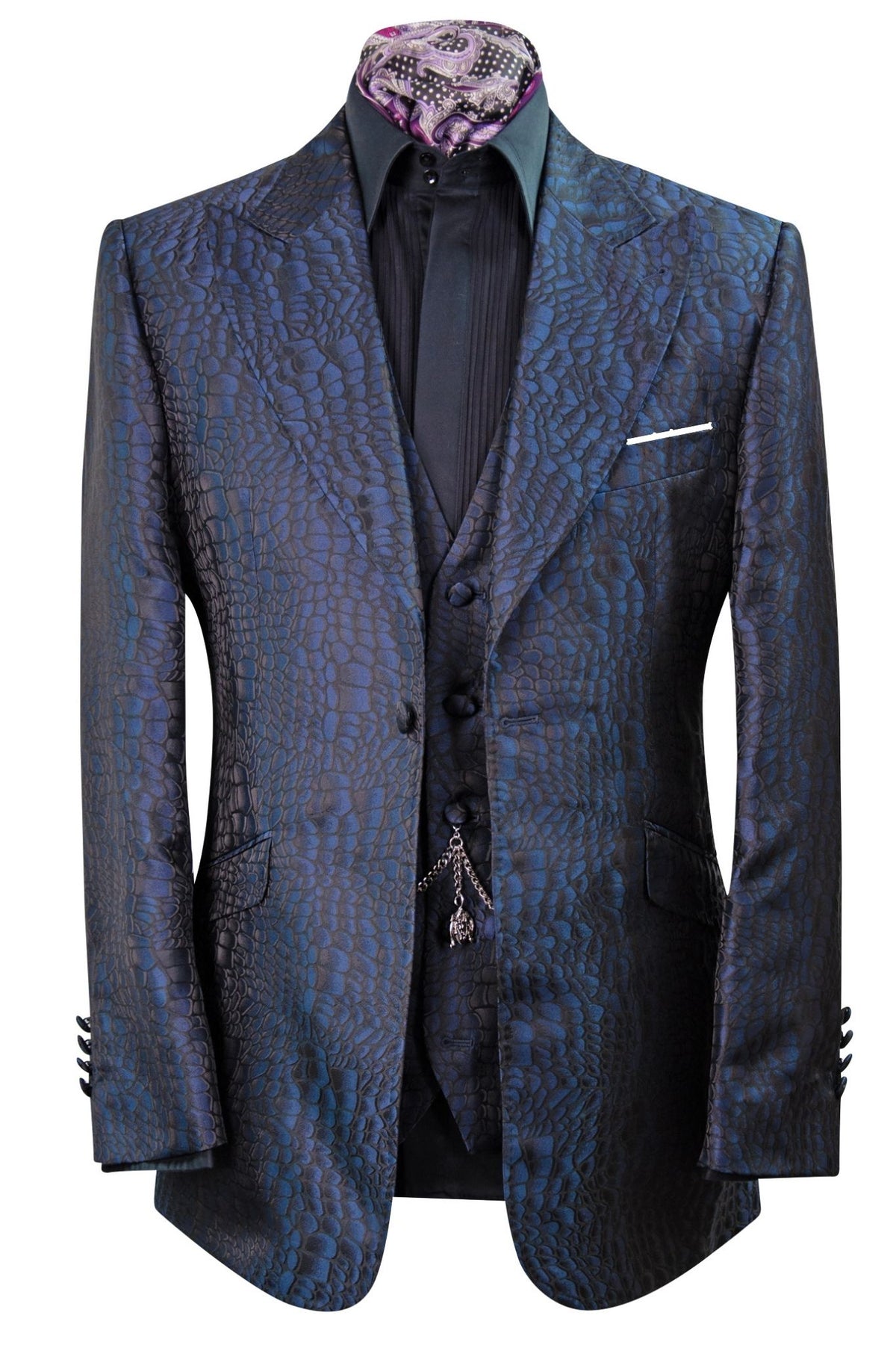 The Ravensbury Navy and Black Pattern Suit