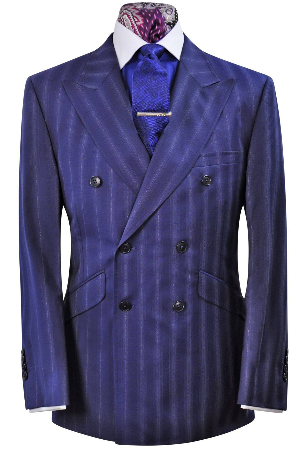 The Regent Navy With White Pinstripe Suit