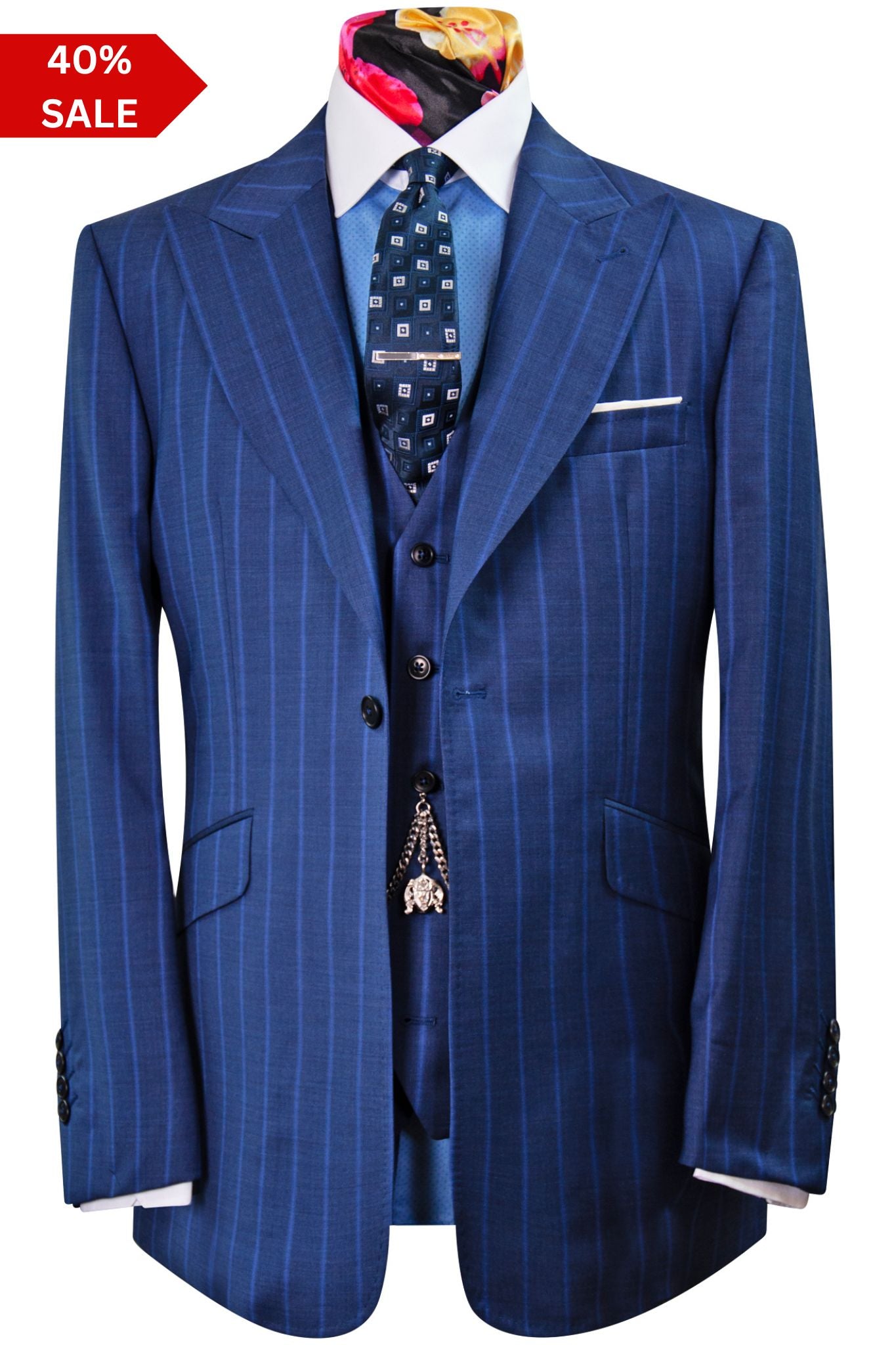 The Marlowe Navy Pinstripe Suit