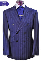 The Regent Navy With White Pinstripe Suit