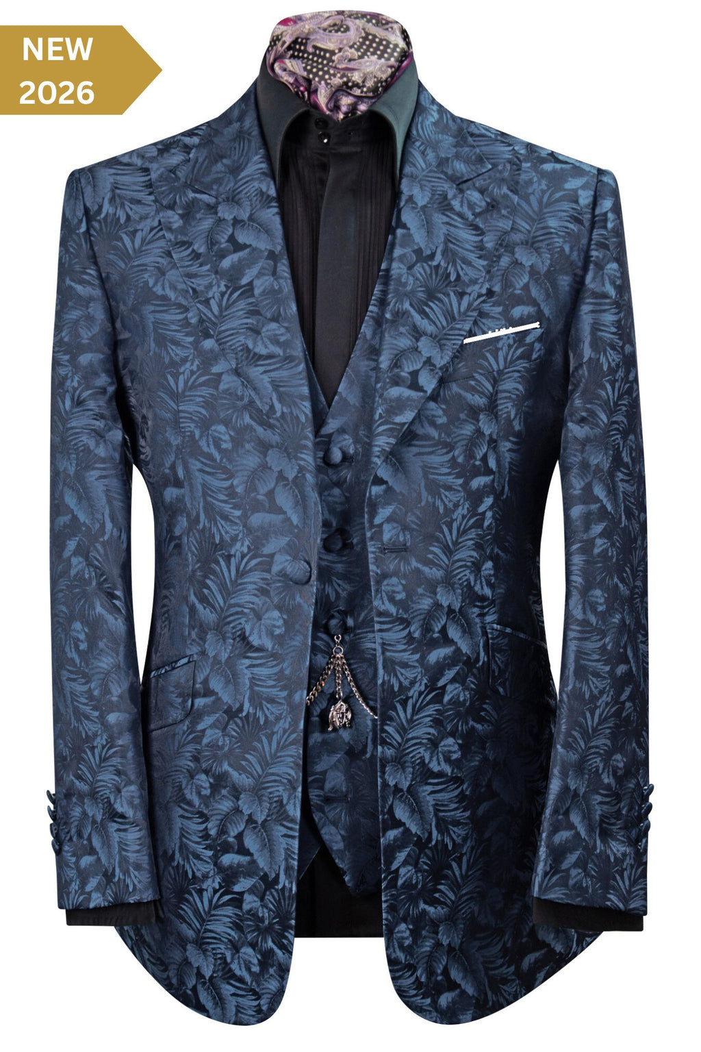 The Windsor Navy with Light Blue Shadowed Weave Suit