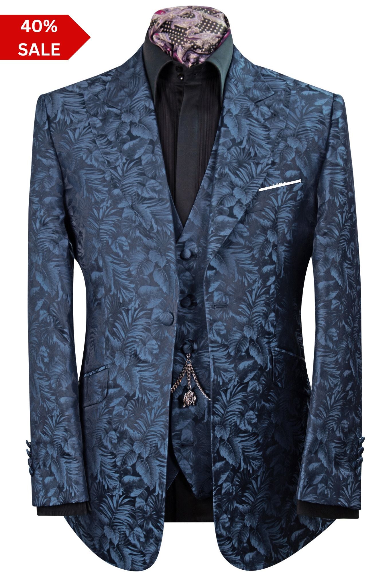 The Windsor Navy with Light Blue Shadowed Weave Suit