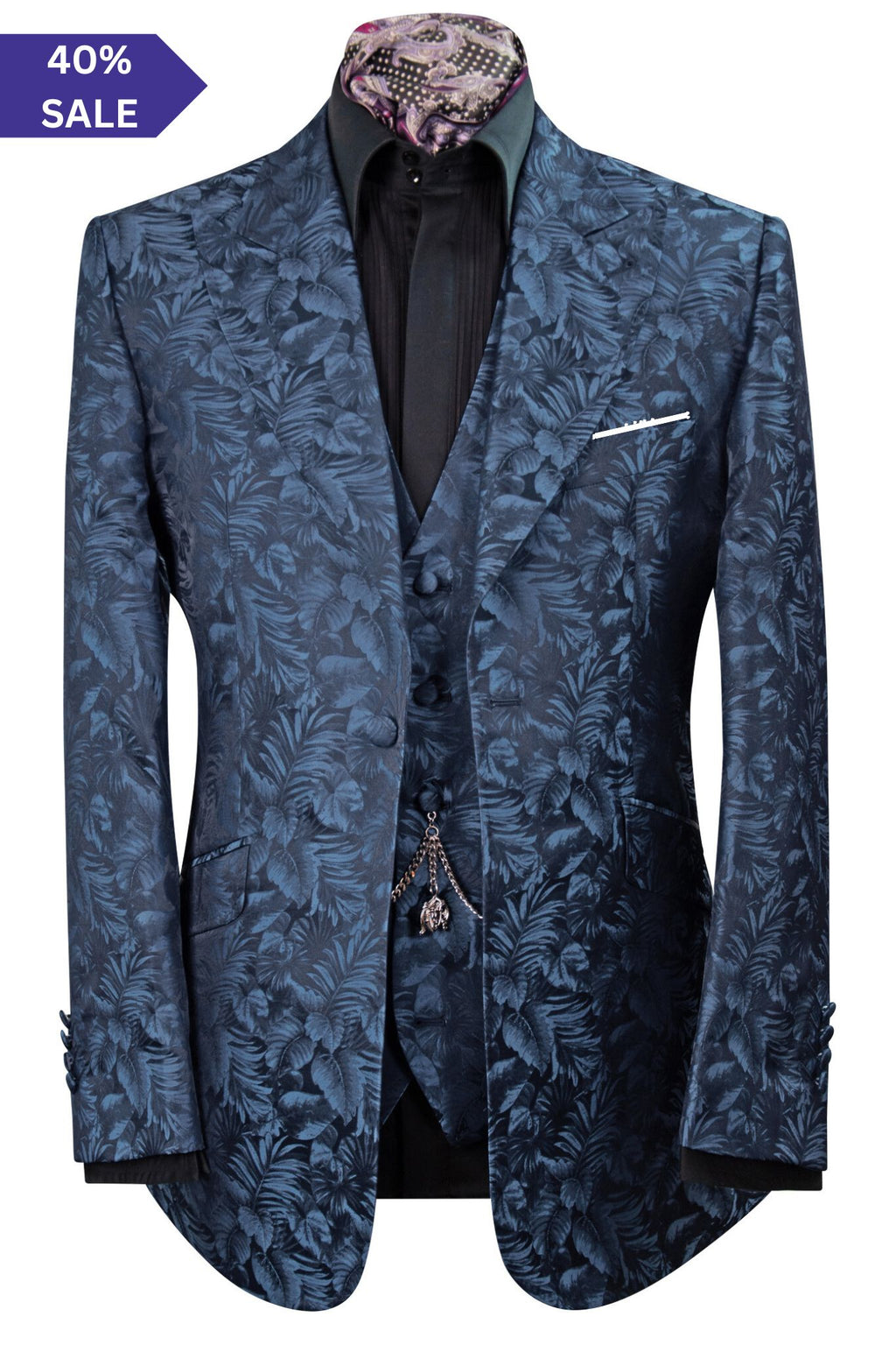 The Windsor Navy with Light Blue Shadowed Weave Suit