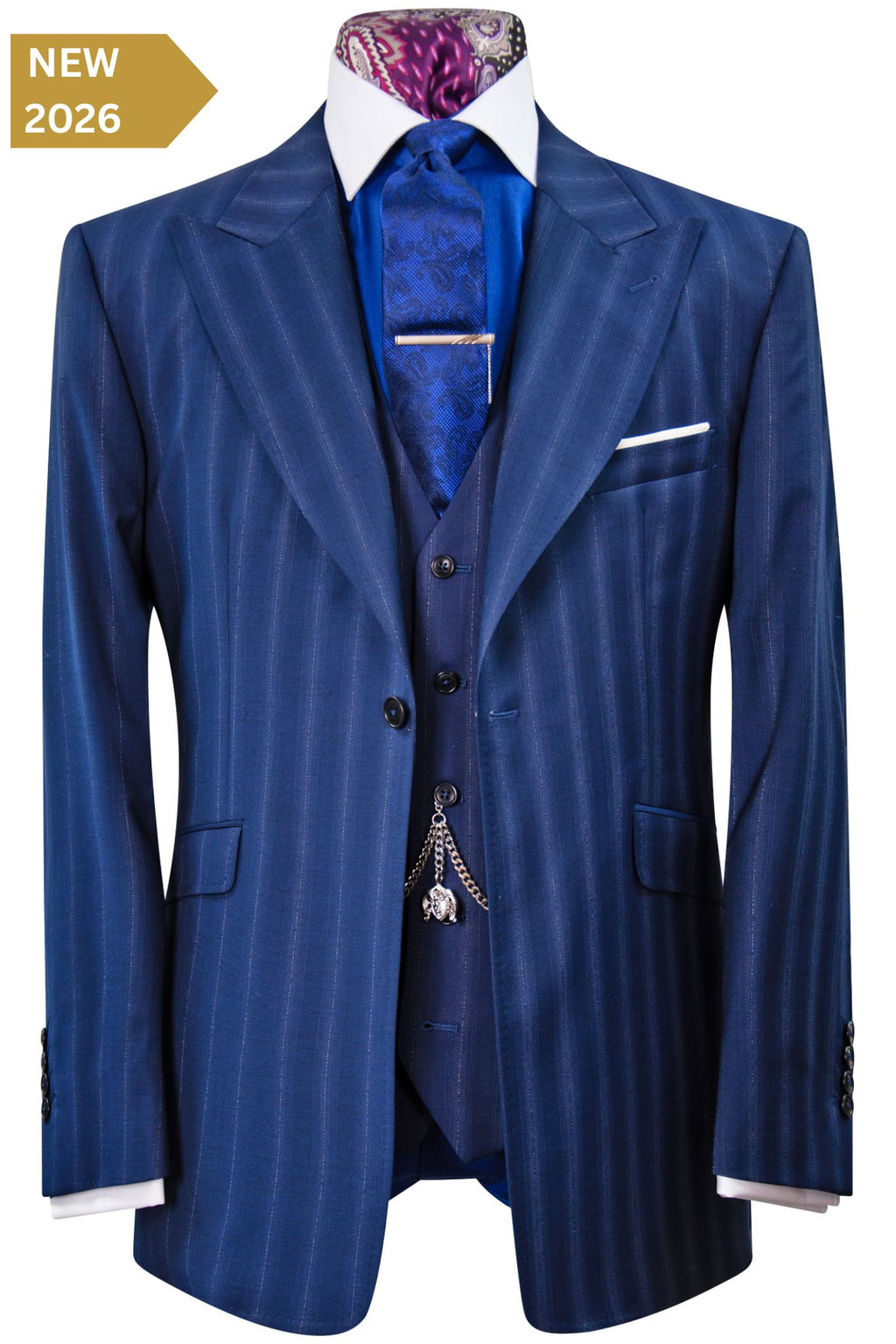 The Fenwick Navy With White Pinstripe Suit