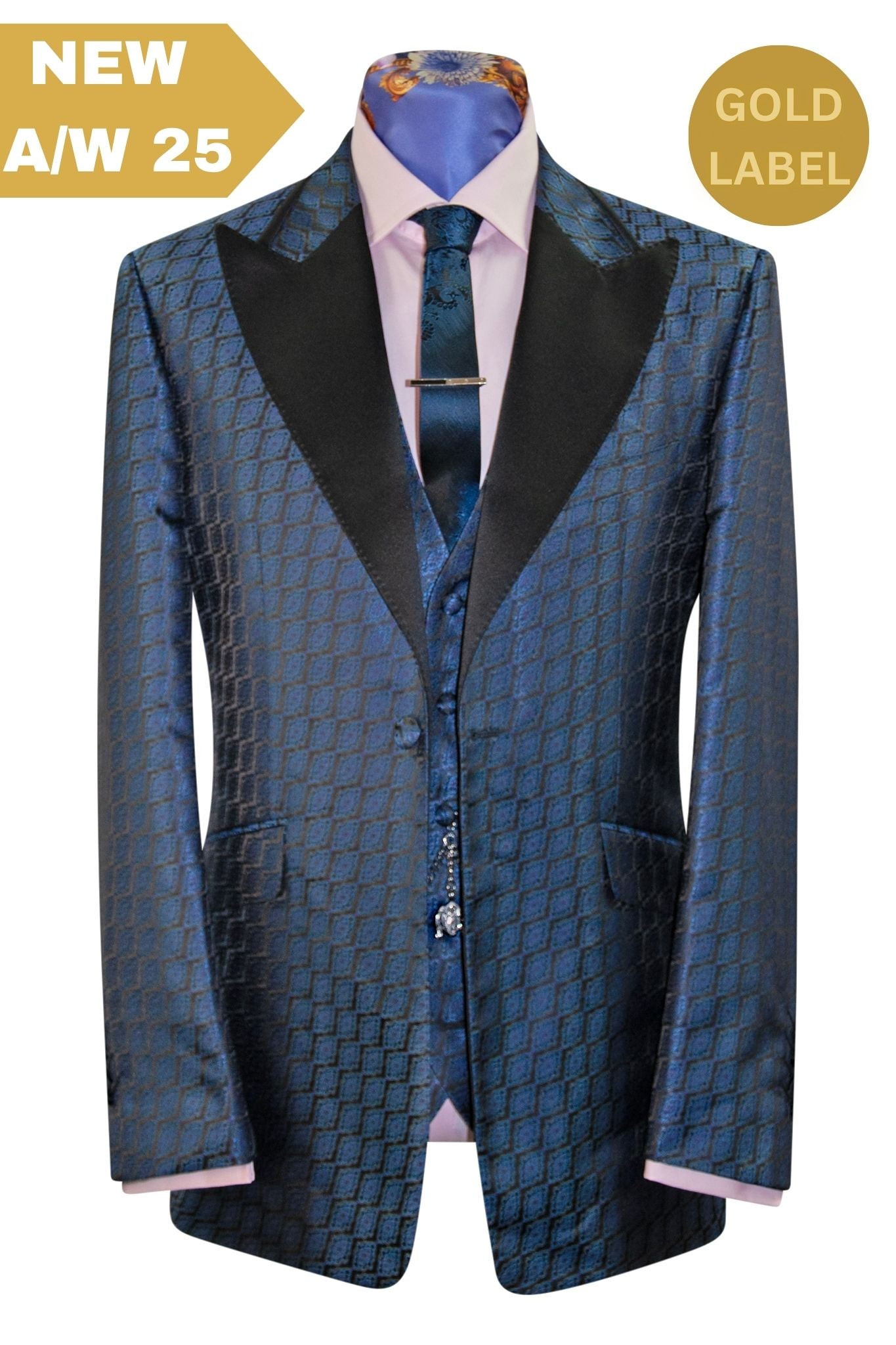 The Kensley Navy and Black with Subtle Purple Accents Dinner Suit