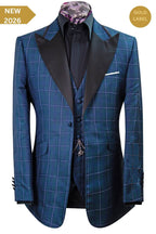 The Ashbury Navy and Green Checked Dinner Suit
