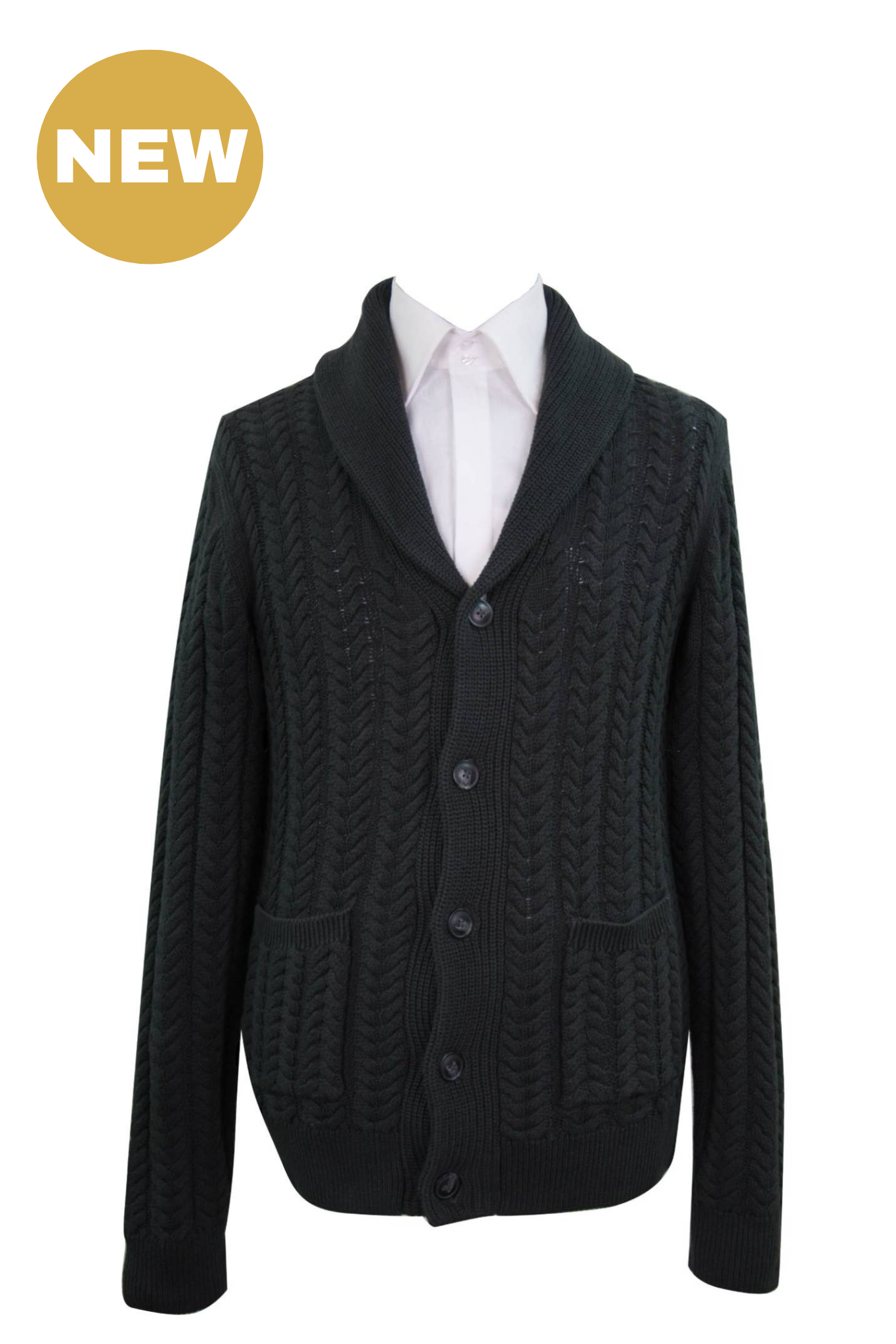 Green Shawl Cable Cardigan