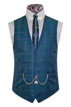 The Ashbury Navy and Green Checked Dinner Suit