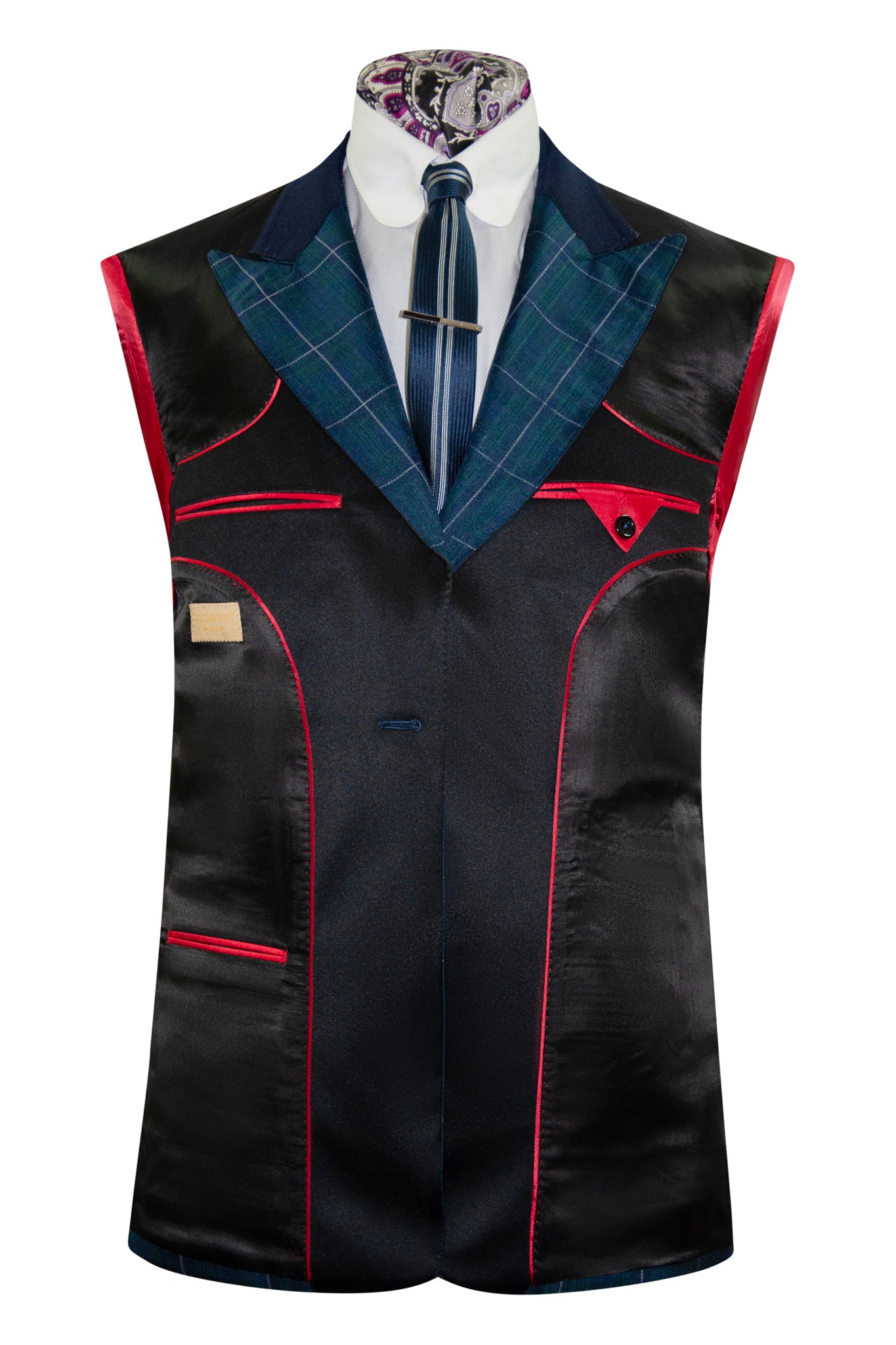 The Ashbury Navy and Green Checked Dinner Suit