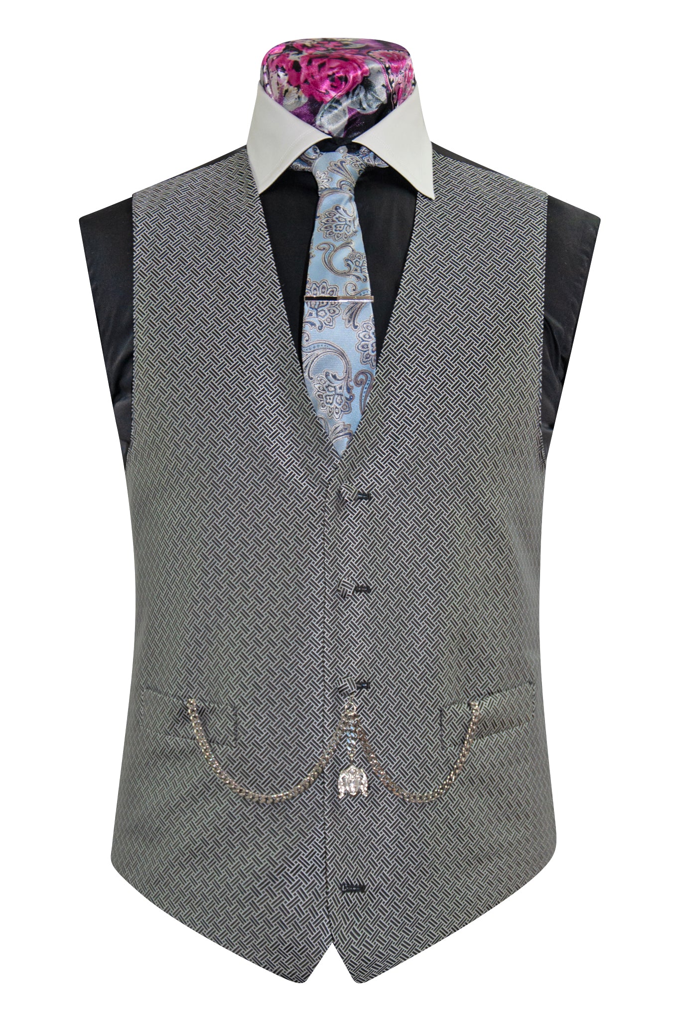 The Wickford Black and White Geometric Dinner Suit