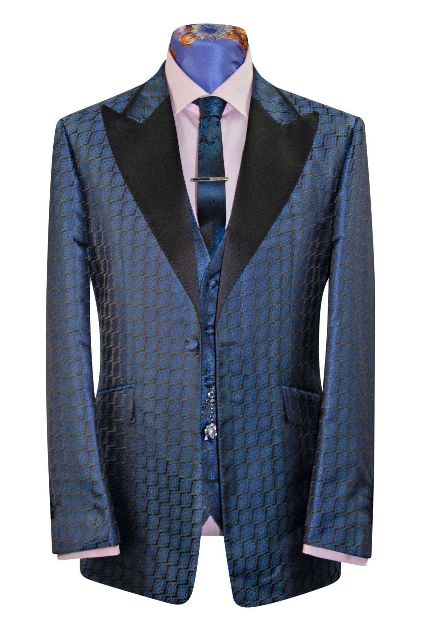 The Kensley Navy and Black with Subtle Purple Accents Dinner Suit