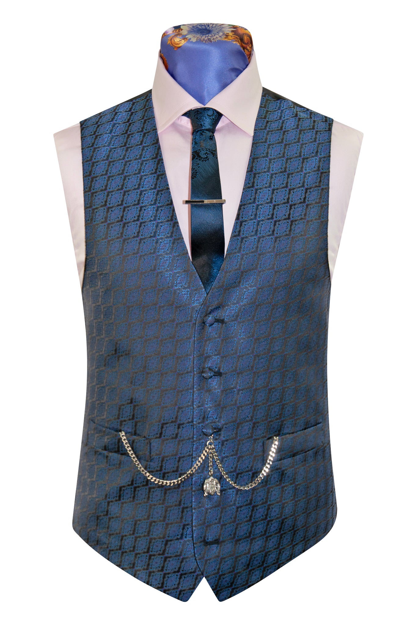 The Kensley Navy and Black with Subtle Purple Accents Dinner Suit