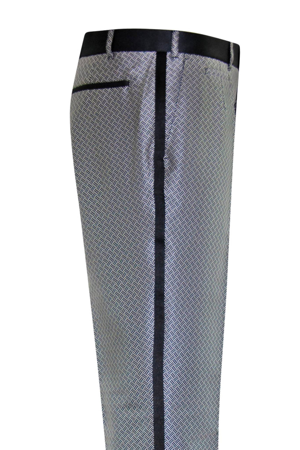 The Wickford Black and White Geometric Dinner Suit