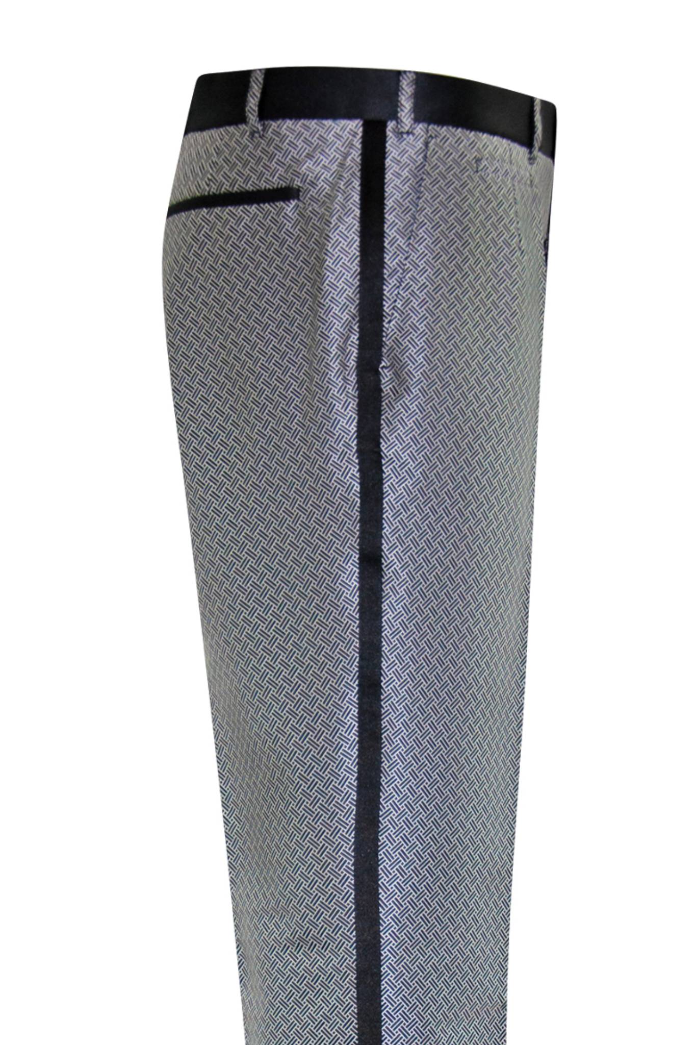 The Wickford Black and White Geometric Dinner Suit