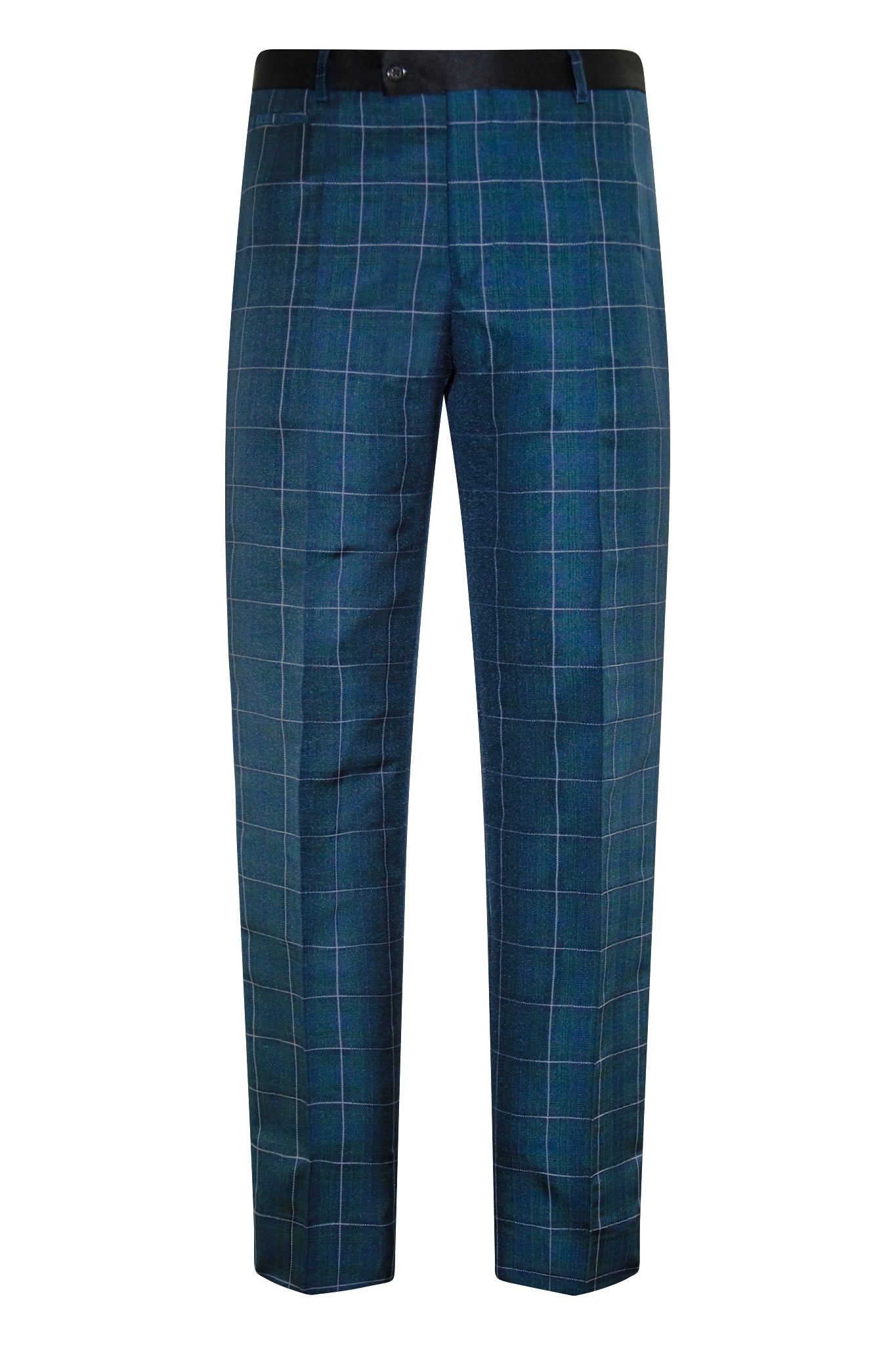 The Ashbury Navy and Green Checked Dinner Suit