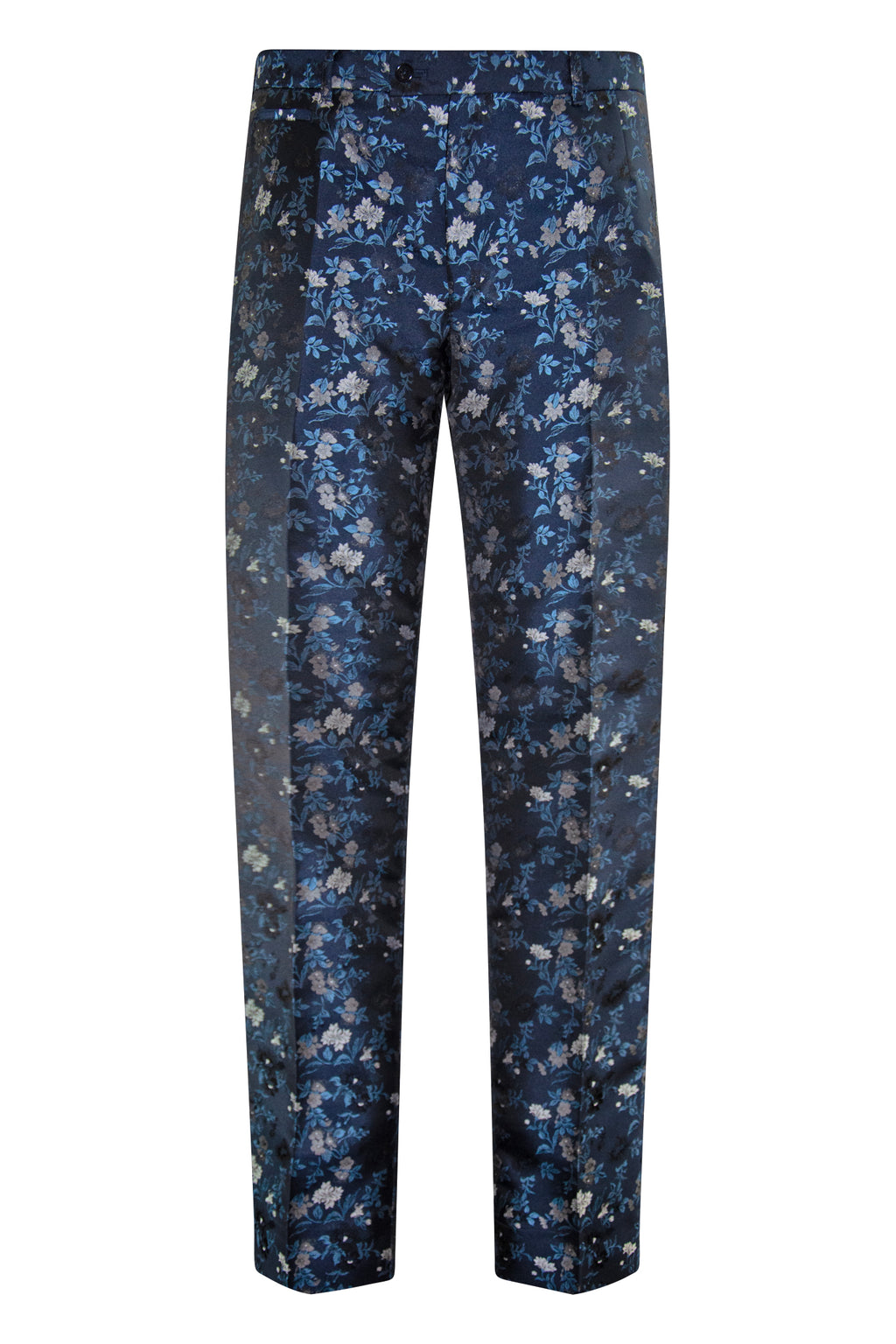 The Belgrave Navy with Light Blue Floral Suit