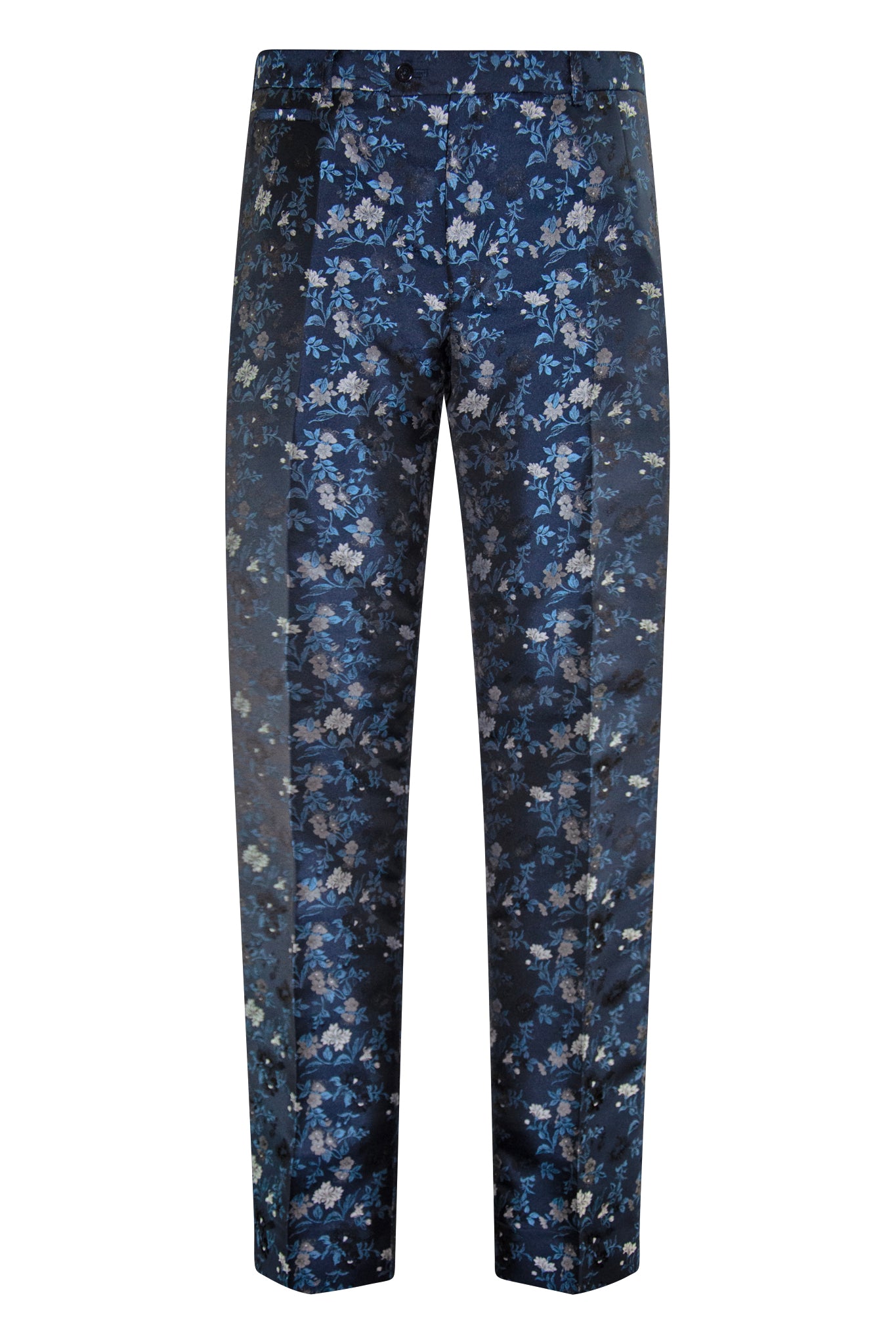 The Belgrave Navy with Light Blue Floral Suit
