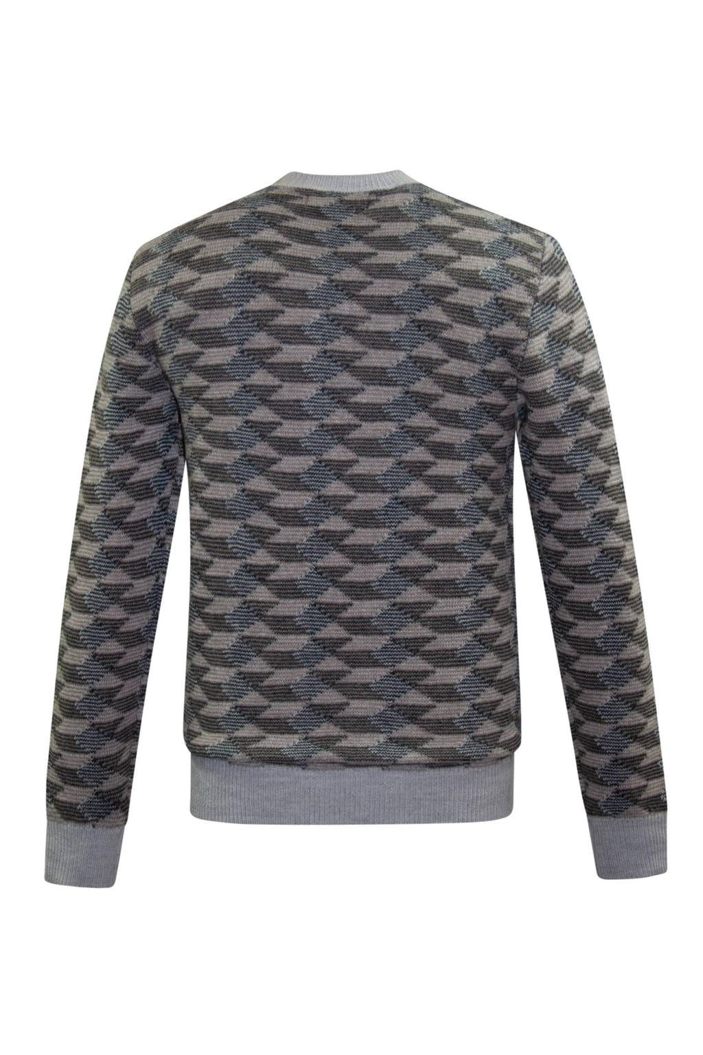 Grey Merino Wool Jacquard Jumper
