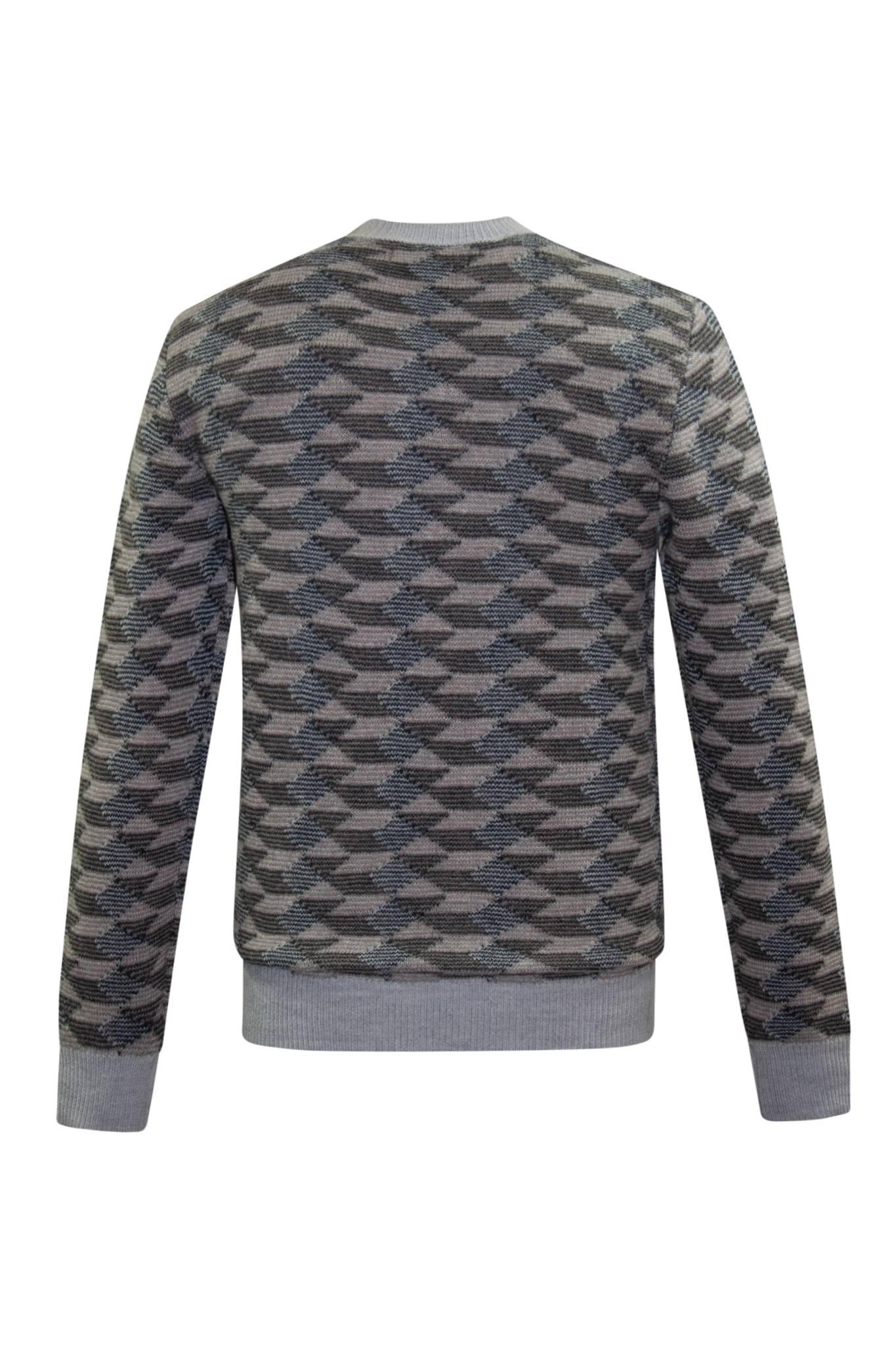 Grey Merino Wool Jacquard Jumper