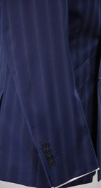 The Regent Navy With White Pinstripe Suit